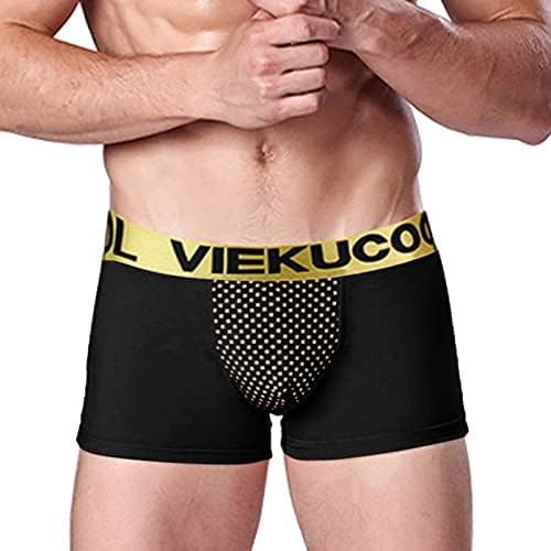 Cuecas de boxe masculino com bolsa de uma bolsa Bolsa de bulge u bulge de cor sólida boxer engraçado cuecas casuais cuecas atléticas shorts