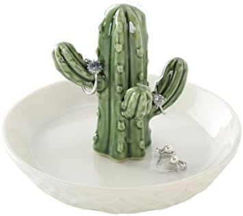 Eyonglion Cactus Ring Setent, Jóias verdes, presente de cacto para mulheres aniversário/casamento/graduação/Natal/Valentines