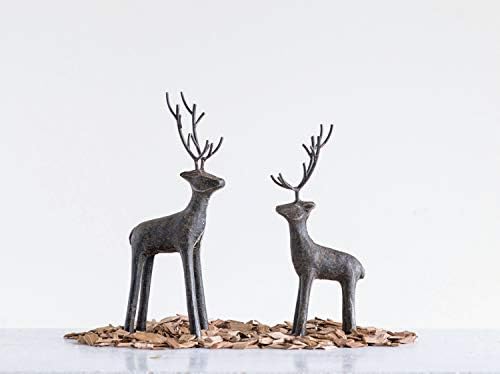 Creative Co-op Metal Standing Deer Figuras e estatuetas, 13,25 , Gray