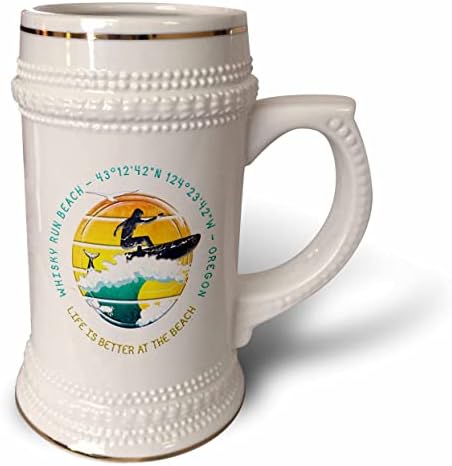 3drose American Beaches - Whisky Run Beach, Condado de Coos, Oregon. - 22 onças de caneca