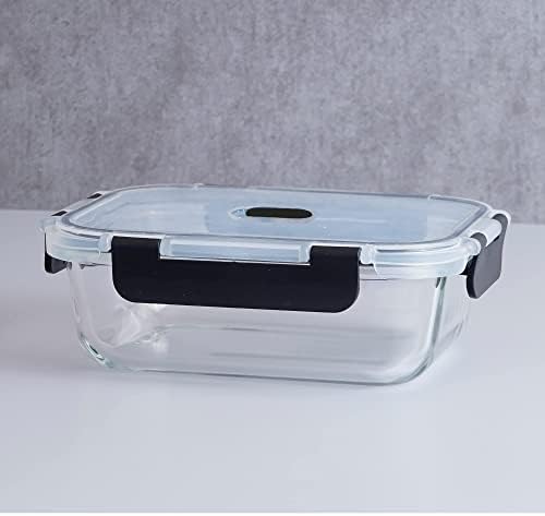 Femora Borossilicate Glass Microondas Seguro Recipiente de armazenamento de alimentos com tampa de ventilação de