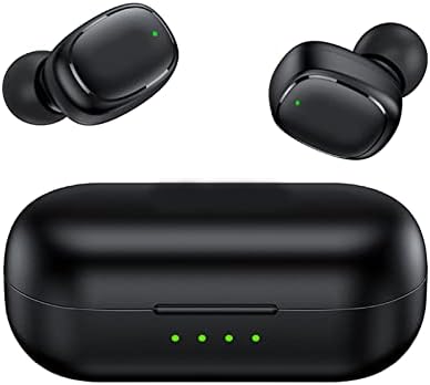 Kenkuo verdadeiros fones de ouvido sem fio apenas 3G Peso leve, Bluetooth 5.2 Botões de orelha pequenos, caixa de carregamento rápido, IPX6 à prova d'água, fones de ouvido estéreo compatíveis com iPhone & Android, preto