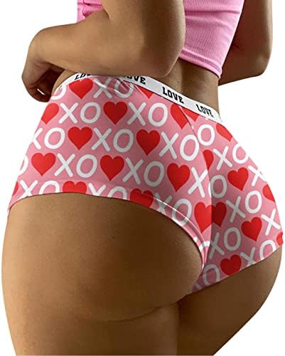 Roupas íntimas dos namorados para mulheres Sexy Heart Red Lips Print Lingerie Buectações de cuecas para mulheres sem show calcinha