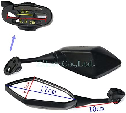 Lmodri Racing Motorcycle Mirrors Sport Bike Trowview espelho compatível com Honda CBr F4 F4i / RC51 / RVT 1000 DD250E / DD300