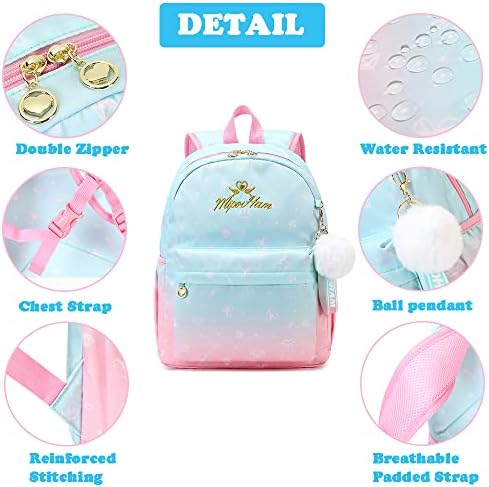 Mochila infantil para crianças pequenas para meninas, mochila de pré -escola fofa para a mochila para bolsas escolares resistentes a água para meninas para meninas