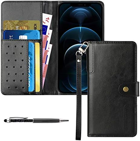 Caixa da carteira Kulecase para iPhone 12 Pro máximo de 6,7 polegadas, capa de telefone de couro PU Premium com slots