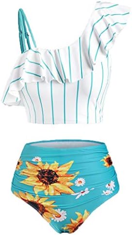 Push-up de impressão de girassol feminino GDJGTA Push-up Pushed Plus Size Size Bikini Swimsuit Beachwear