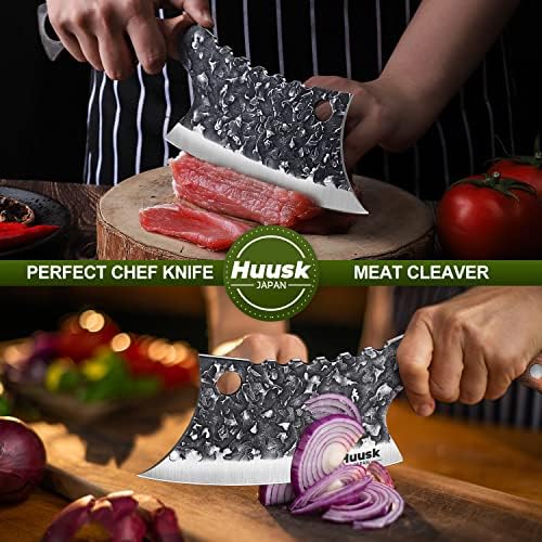 Huusk Japão Faca Hand Hand Cleaver para corte de carne Faca asiática criativa para facas de vegeta