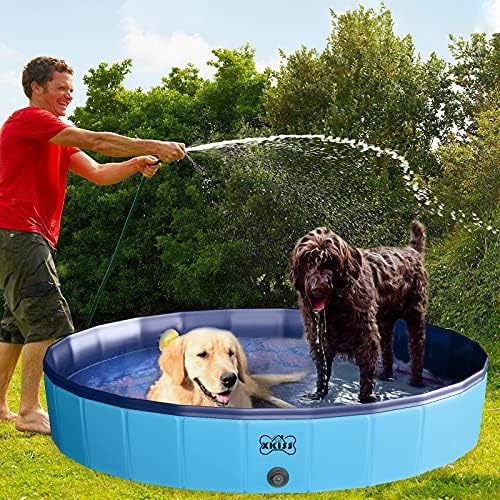 Piscina de cães dobráveis ​​xkiss, banheira portátil de estimação portátil, piscina de cães de natação de PVC adequada para cães infantis e animais