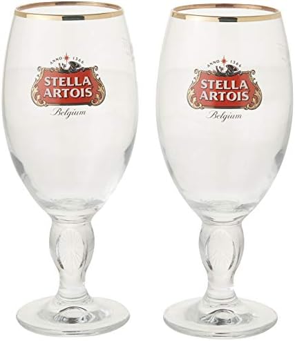 Stella Artois Chalice - Conjunto de presentes de 2 pacote - Produto oficial - 33 CL / 11,2 oz. Capacidade de copos de cerveja