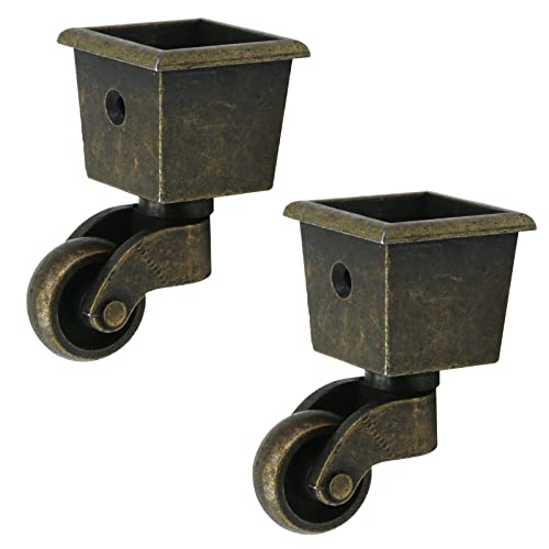 FAOTUP 2PCS Zinco Aolly Bronze 1 polegada Rodas de veterano de bronze antigo, lançador de substituição para móveis, rodas de rodízio