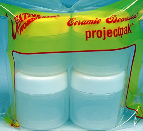 Creative Hobbies® dupla parede de armazenamento de plástico com parafuso nas tampas, 1,7 fl oz, pacote de 4