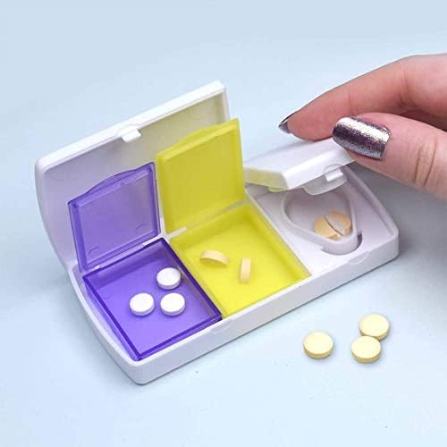 Caixa de comprimidos de 'eu amo beringela' com divisor de tablets