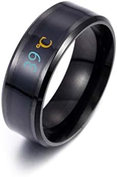 Casal de Balakie Men toca o anel de medição inteligente de temperatura física Anel de alcance de casamento de conforto