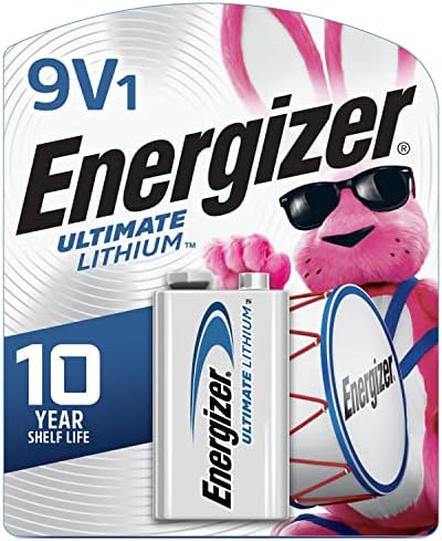 Título do produto Energizer para baterias de lítio de 9V, lítio de bateria de 9 volts, 1 contagem