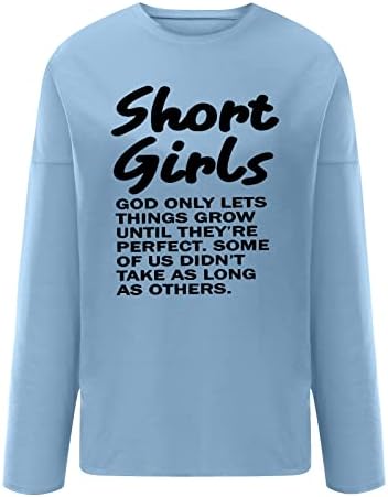 Camisetas para garotas adolescentes mulheres engraçadas impressas tampos casuais de manga longa de manga longa clássica camisetas