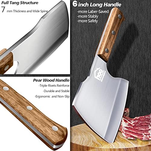 Ohmonlyhoo Carne Cleaver Knife Pesado, 6 '