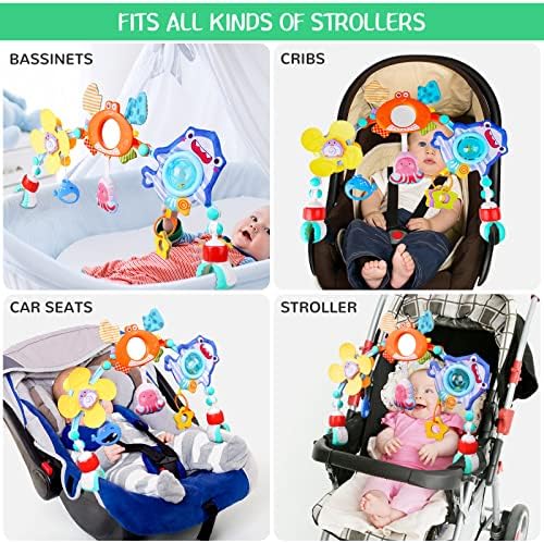 Vzznn Baby Stroller Arch Toy, Baby Crib Mobile Animal Toys, Arco de atividades de brinquedos de sede de carro de viagem