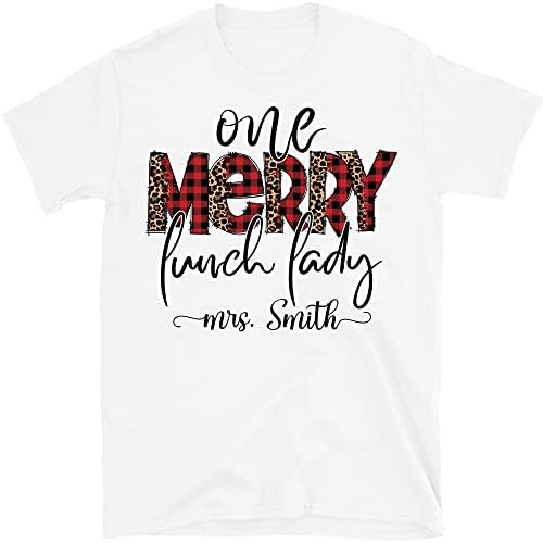 Personalizada Uma Camisa de Lady Lady Merry Lady, camiseta de almoço de Natal, presente de almoço, presente de almoço de Natal, tee