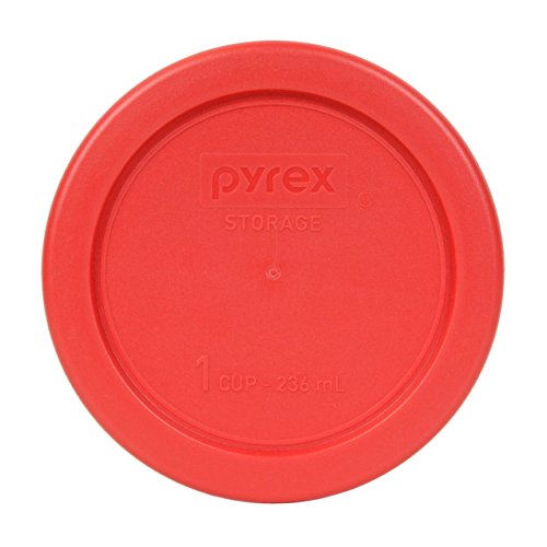 Pyrex 7202 -PC Red Rodada 1 xícara de tampa de armazenamento de plástico - 6 pacote