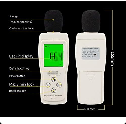 Uoeidosb Digital Sound Level Medidor Medida 30-130dB ruído DB Decibel Monitoramento Testadores de monitoramento Sensor inteligente