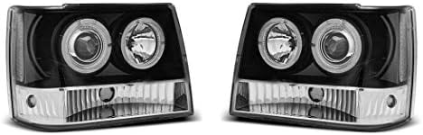 Faróis VR-1230 Luzes dianteiras Lâmpadas de carro faróis faróis Driver e lado do passageiro Conjunto completo Conjunto de faróis Black Compatível com Chrysler Jeep Grand Cherokee 1993 1994 1995 1996 1997 1998