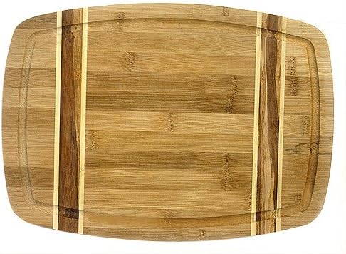 Simplesmente bambu Brown Kona Bamboo Wood Box para cozinha | Bloco de açougueiro | Placa de corte | Escultura/fatia vegetais, carne, frutas - 14 x 10 x 0,75