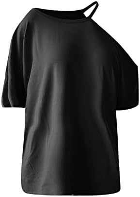Mangas curtas da mulher T-shirt Fashion ombro frio Blusa casual tops de moda camiseta de festa de festa