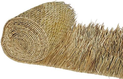 Amazulu Inc. Palha de palha mexicana - Palm de palha de palha rola 35 H x 30'l | Pato Cego Grass | Tiki Hut Thatch | Blinds de barco de pato | Palapa Thatch Roofing | telhado de palha para barra tiki |