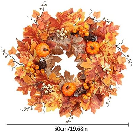 ZSEDP 50cm Wreath Wreath Decoração de Natal Maple Artificial Folhas Árvore Raiz Garland Halloween Wreath Decor