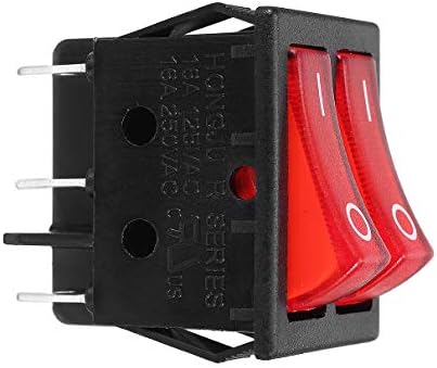 Aexit Double SPST Wall Switches 6 pinos ON/OFF Illumined Rocker Switch Switches AC Dimmer 15A/250V 20A/125V