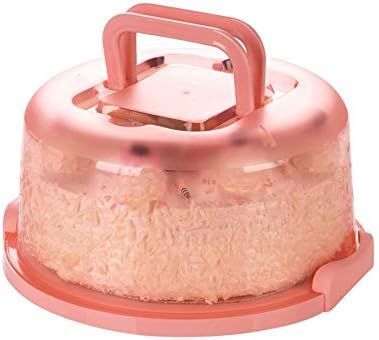 Slnfxc Mini redondo recipiente de bolo bandejas de plástico caixa de bolo portátil caixa de armazenamento de alimentos mantém os bolos