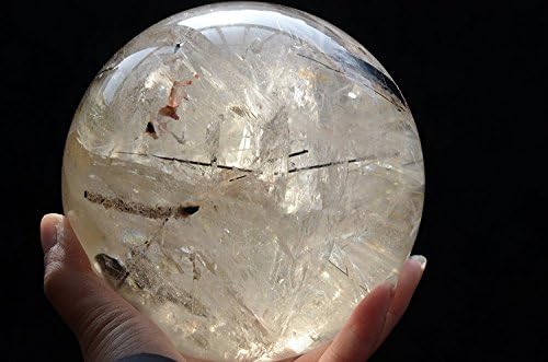 Real Tibete Himalaia Alta Altitude Turmalada Crystal Quartz Ball Sphere Orb 5,35 polegadas 7,82 lb Cura espiritual de Reiki