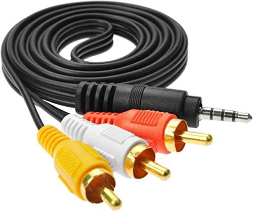 Ajdpoi 3,5 mm Macho de áudio estéreo Jack para 3 RCA Feminino ADMCORDOR ADAPTOR CABO DE EXTENSÃO DE CONECTOR PARA AUDIO VÍDEO AUX PORT - 4,9ft