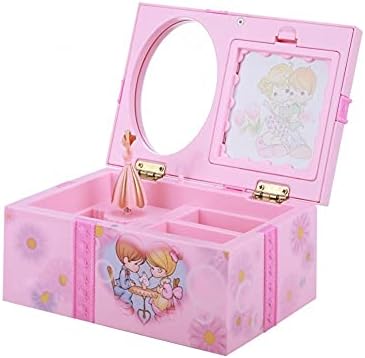 Zhyh Pink Dancing Girl Caixa de música Ornamentos de decoração de casa Caixa de música Organizador de jóias