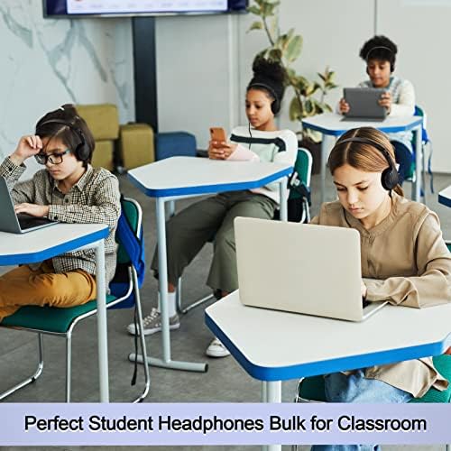 YUNSALING 30 PACK CLASS Set fones de ouvido para crianças estudantes na sala de aula de fones de ouvido sobre fones de ouvido