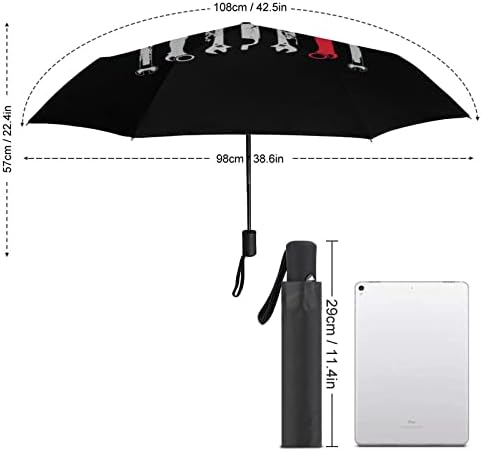Ironworker USA Flag Umbrella Sobrels Winds 3 Folds Automotor Abra um guarda -chuva dobrável para homens Mulheres