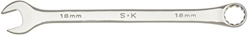 SK Ferramentas Profissionais 88518 Chave Métrica de 12 pontos - Chave cromada de combinação de 18 mm com acabamento superkrome, feito nos EUA