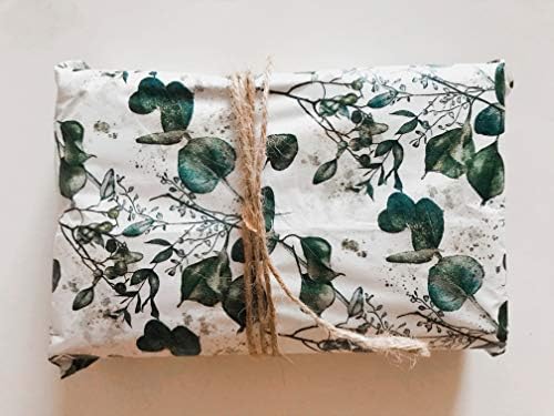 Insidemynest eucalyptus lençóis de papel de papel botânica 30x20 preenchimento de caixa de embrulho de presente