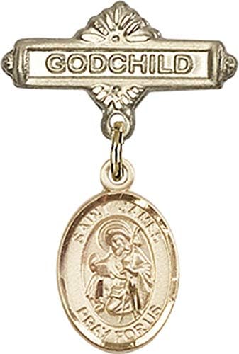 Rosgo do bebê de obsessão por jóias com St. James, o charme maior e o pino de emblema de Deus | Distintivo de bebê cheio