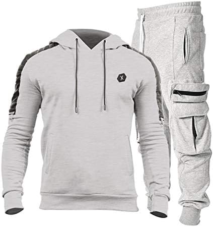 Mens com capuz esportivo com capuz unissex de duas peças Running Runfits de manga comprida Hoodies 4