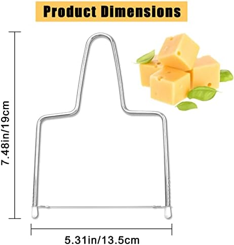 Flicer de queijo em aço inoxidável, corte de queijo com 2 fiosrs, cortador de queijo para queijo ovo de fígado de ganso de queijo