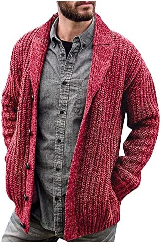 Cardigan de suéter de pele falsa masculina Europa e America Solid Color Manga longa Sweater Sweater Casaco de suéter