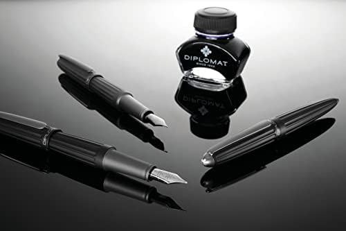 Diplomata - Aero - caneta -tinteiro em aço inoxidável - fino - preto - resistente e elegante - de ponta - 5 anos de garantia
