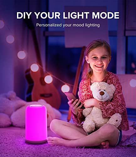 Umidificador inteligente e lâmpada para o quarto - App WiFi Controle de toque de lâmpada de cor para crianças, bebê, mesa de cabeceira, berçário