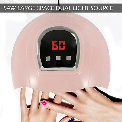 Lâmpada de unha LED de gel de gel Hiccval, portátil de unhas de indução portátil - rosa, secagem rápida, compacto, eficiente
