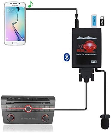 Kit de carro Bluetooth, carro estéreo USB AUX 3,5 mm sem fio Adaptador Bluetooth para Mazda RX8 3 5 6 CX7 MPV MX-5 Tribute