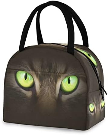 Alaza Cat Eyes Saco de lancheira Tote Sacos mais frios isolados Recipiente de lancheira reutilizável portátil para mulheres crianças