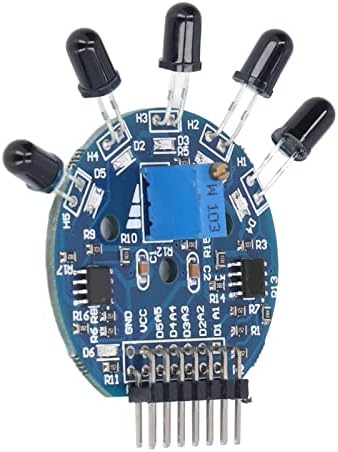 Módulo de sensor de chama de 5 vias, módulo de sensor de extintor de incêndio seguro e confiável Módulo de 1% de resistência 3,3V-9V Sensibilidade para robô industrial