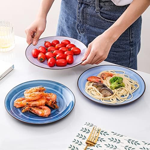 Placas de jantar de cerâmica de cozinha, porcelana de 8 polegadas Placa de porcelana para salada, placas de macarrão